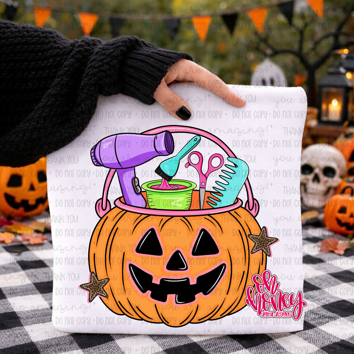 Hair Stylist Pumpkin Bucket