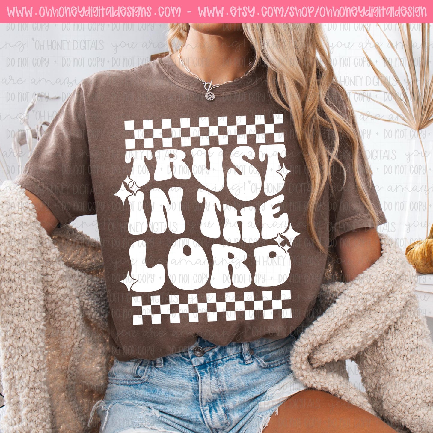 Trust in the Lord - Black & White Version Included - PNG MARCH 2025