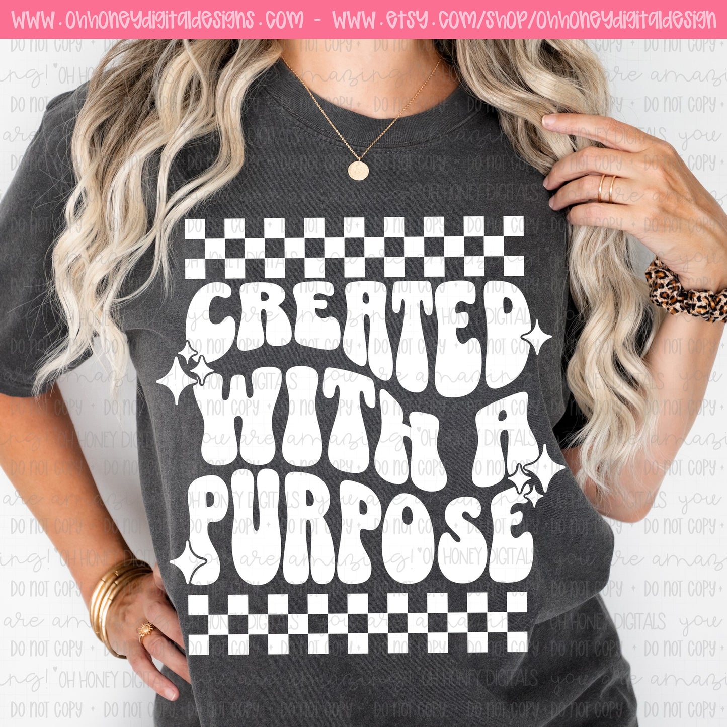 Created With a Purpose - Black & White Version Included - PNG MARCH 2025