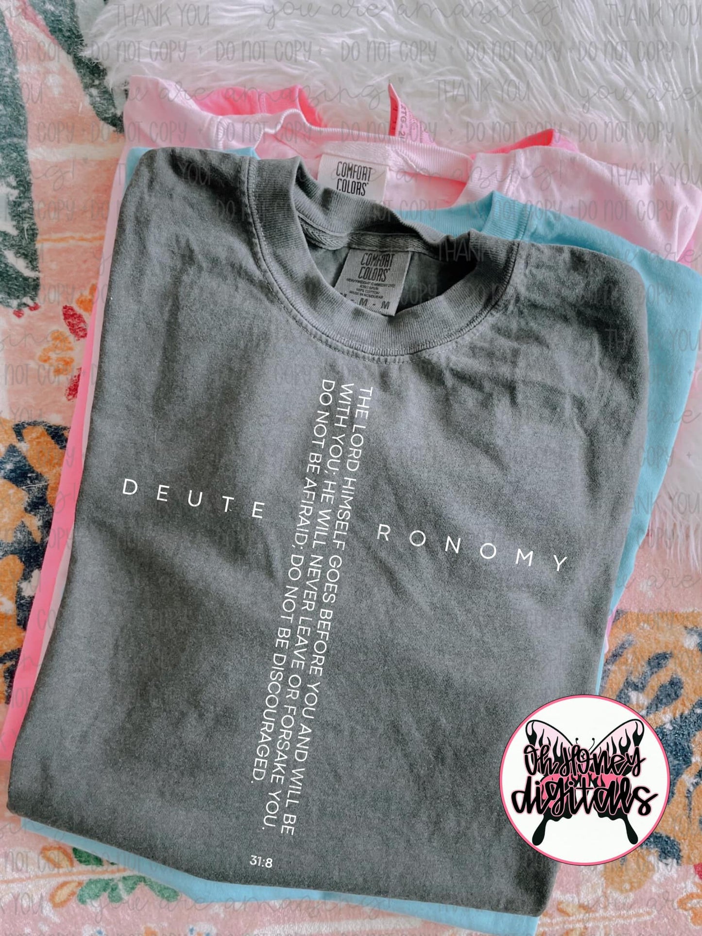 Deuteronomy 31:8 - 2 PNGS - BLACK & WHITE INCLUDED - PNG April 2025