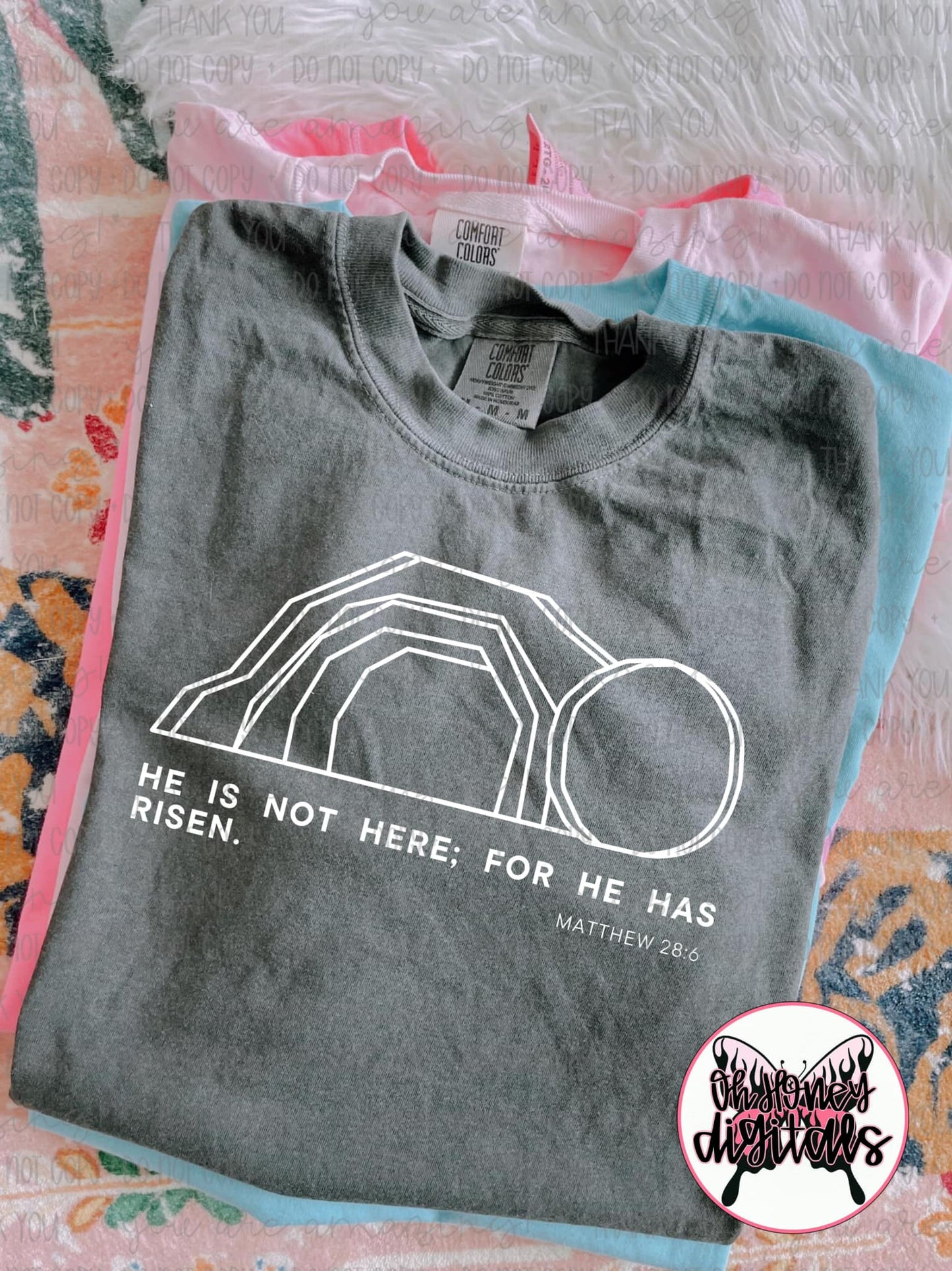 He is Not Here, For He has Risen - 2 PNGS - BLACK & WHITE INCLUDED - PNG April 2025