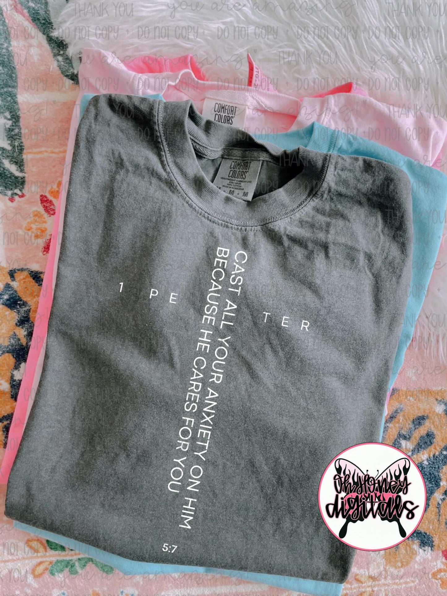 1 Peter 5:7 - 2 PNGS - BLACK & WHITE INCLUDED - PNG April 2025