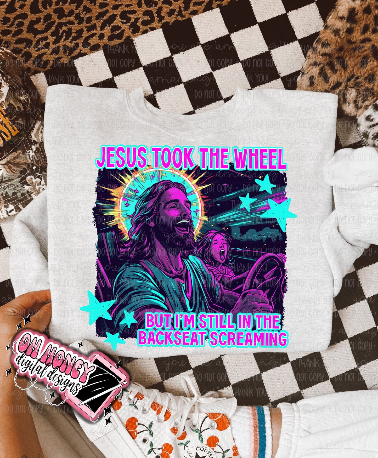 Jesus Took The Wheel But I'm Still In The Backseat Screaming - Purple - PNG - MAY 2025