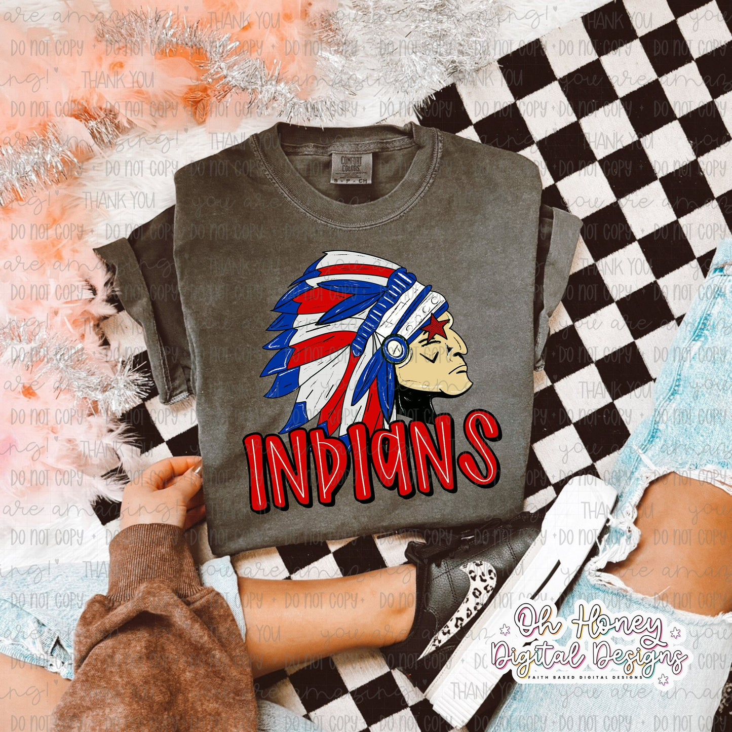 Red & Blue Indians - Mascot - PNG JUNE 2025