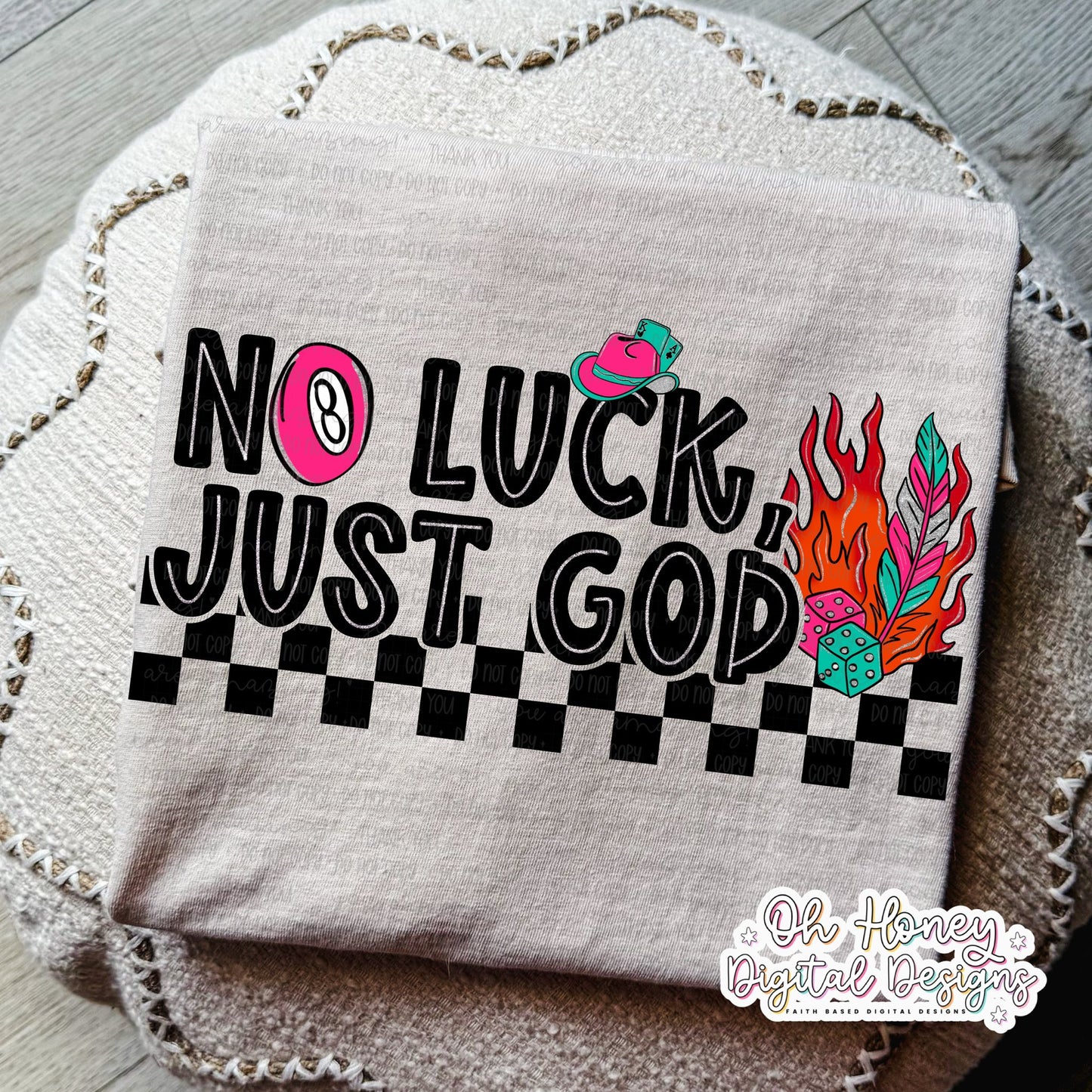 No Luck Just God - pink - PNG - DECEMBER 2025