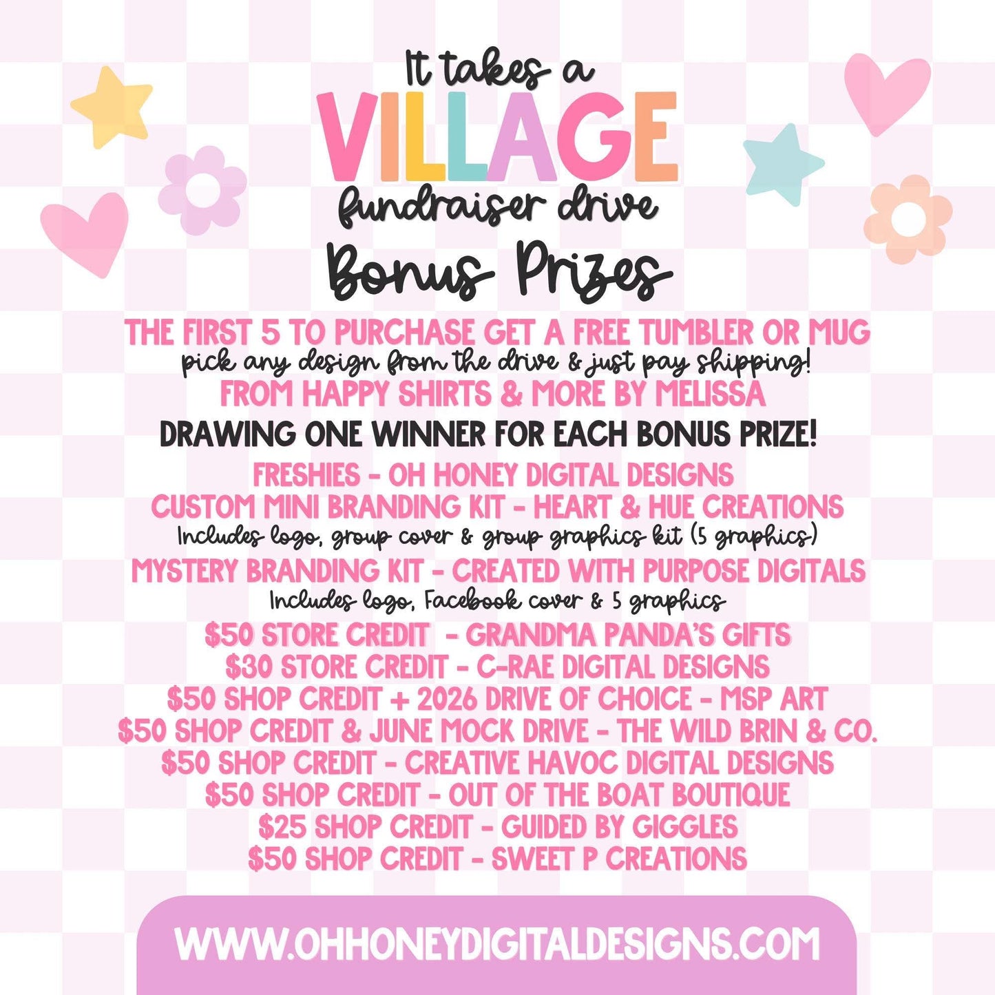 It Takes A Village - Fundraiser Drive - NO CODES