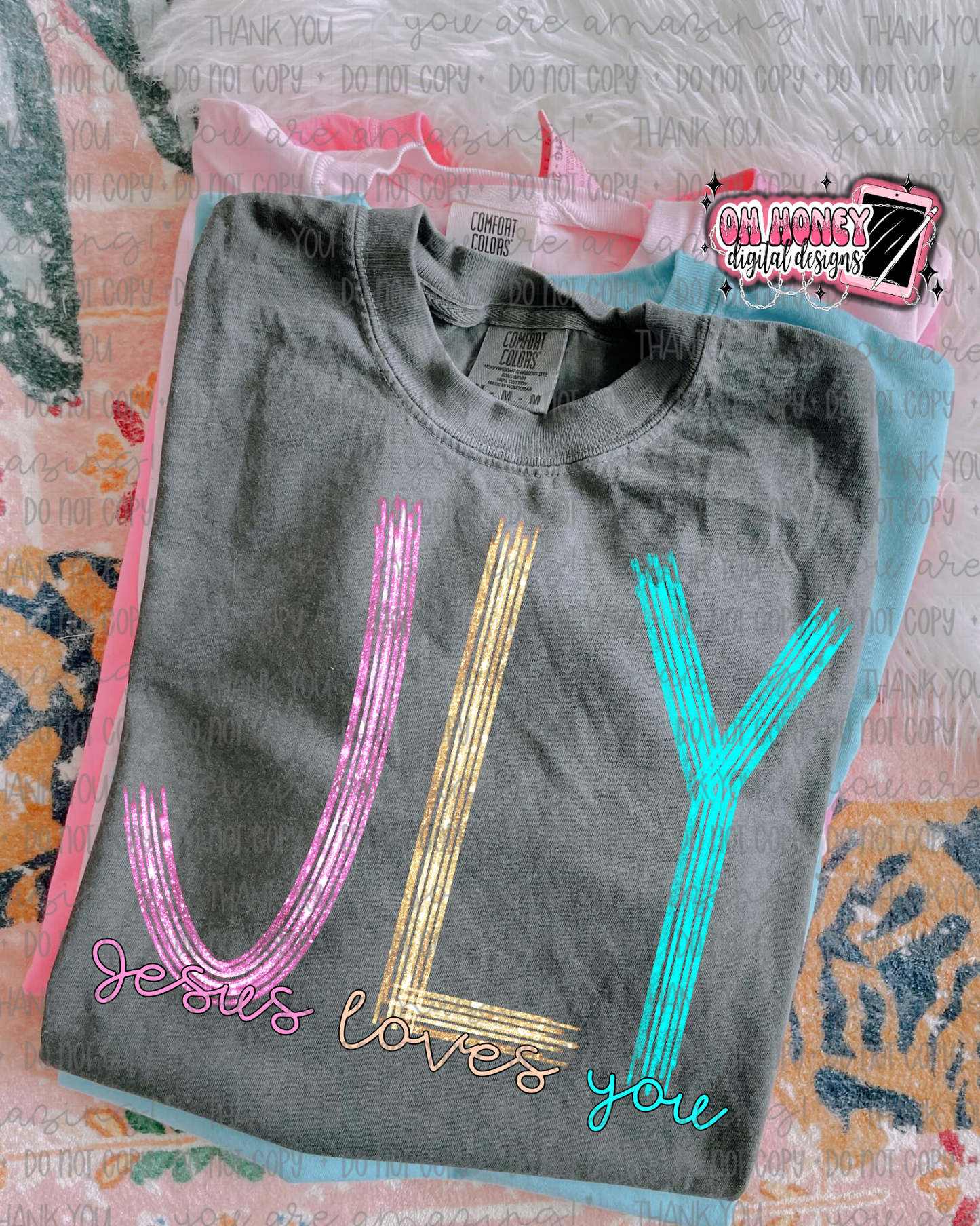 Jesus Loves You - Glitter Brush Strokes - PNG April 2025