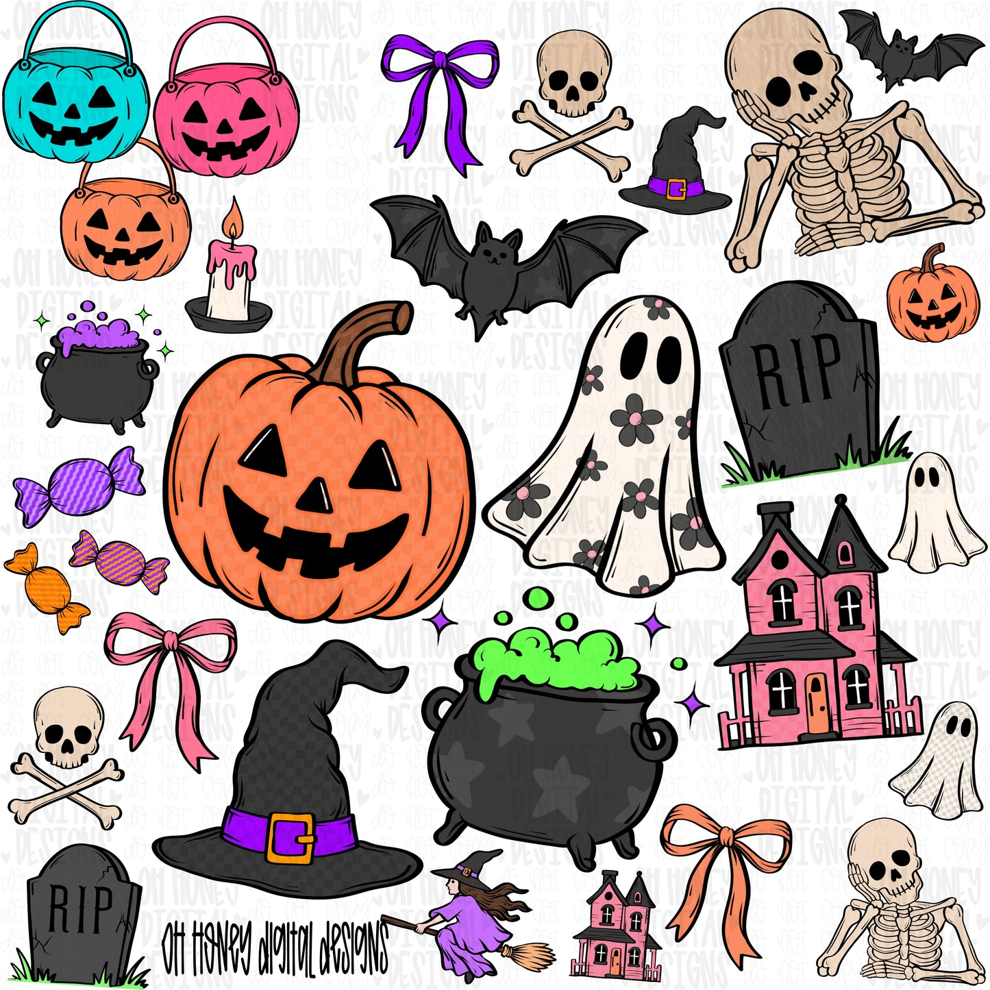 30pc Halloween Clipart