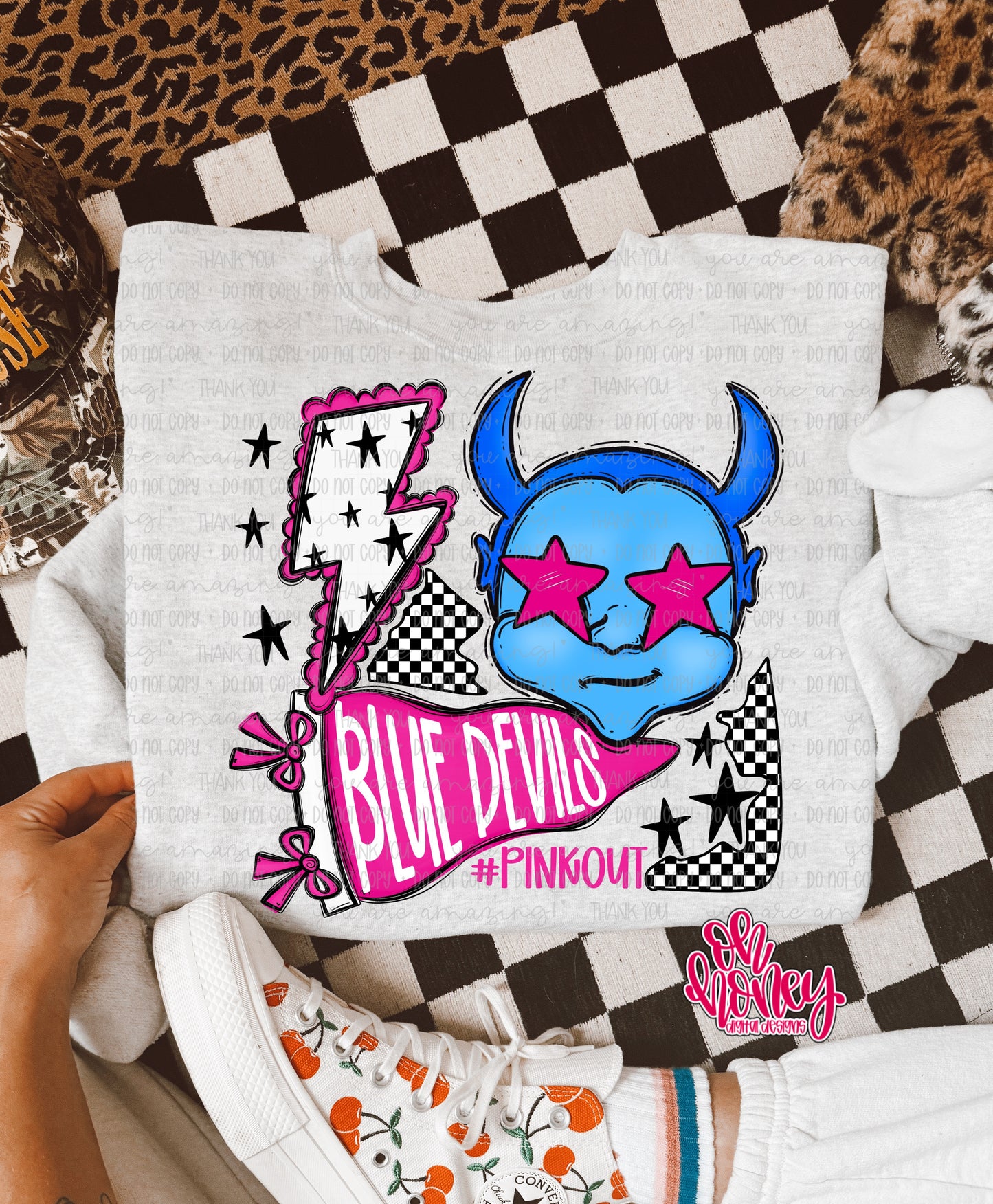 Blue Devils - Pinkout Mascot