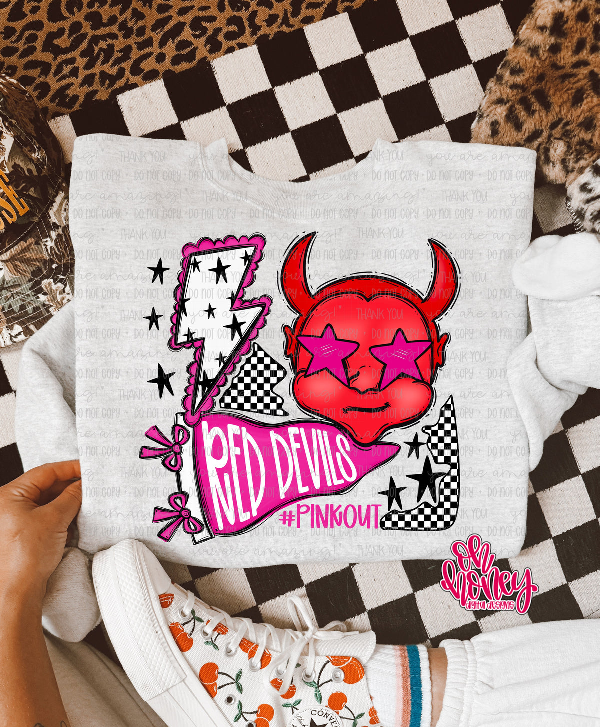 Red Devils - Pinkout Mascot