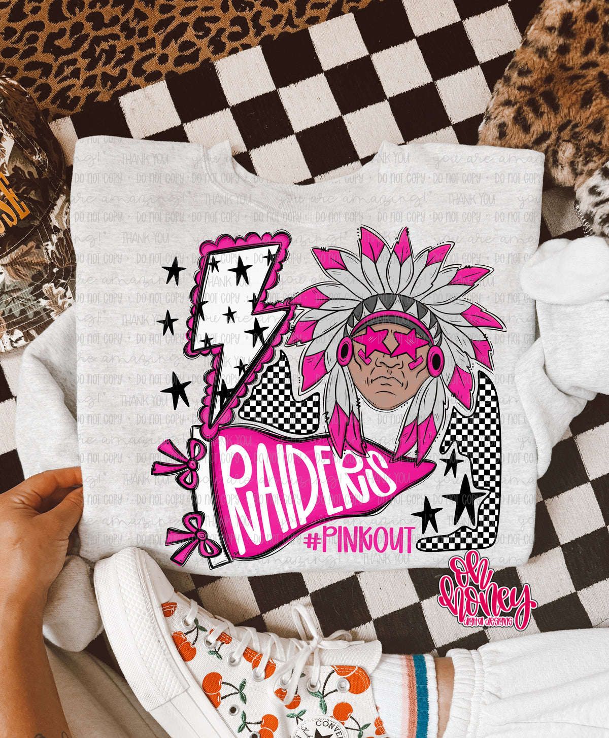 Raiders - Pinkout Mascot Indian