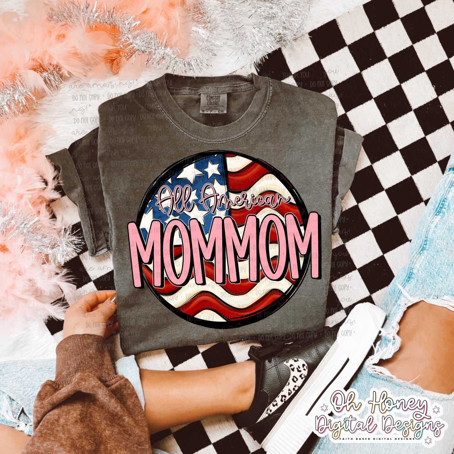 All American MomMom - Flag