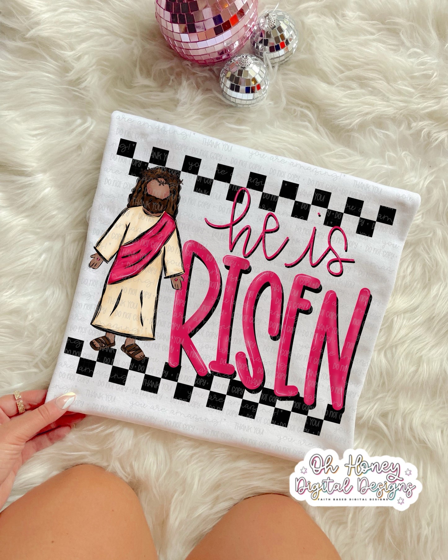 He is Risen - checkered - 2