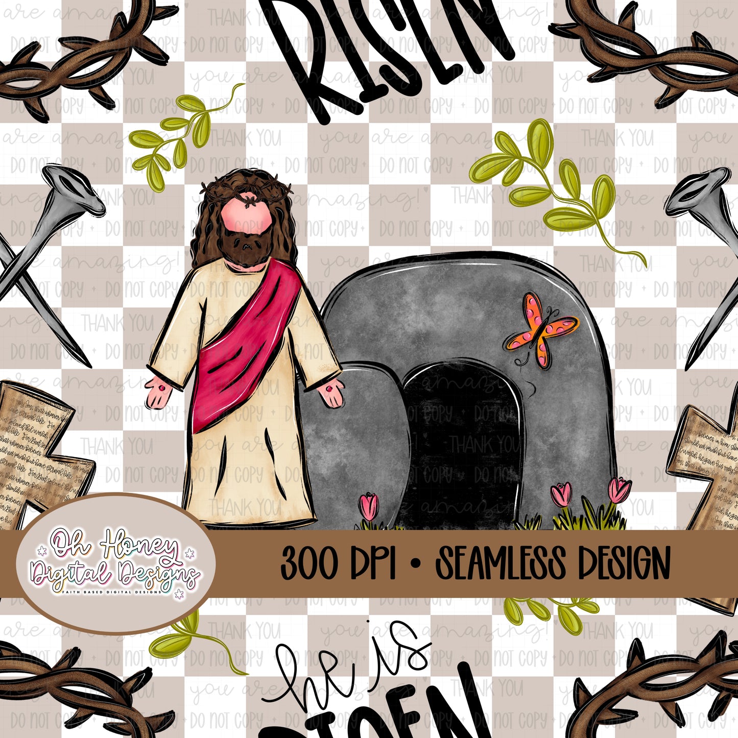 He is Risen Brown - SEAMLESS