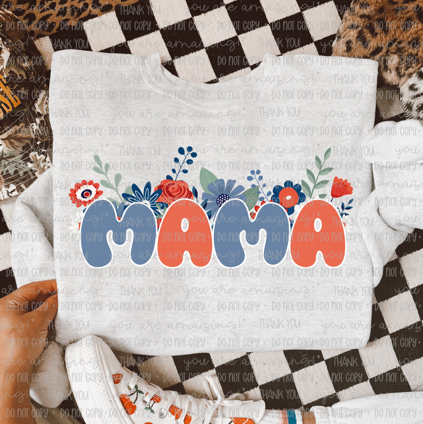 Patriotic Flowers Mama - PNG - MAY 2025