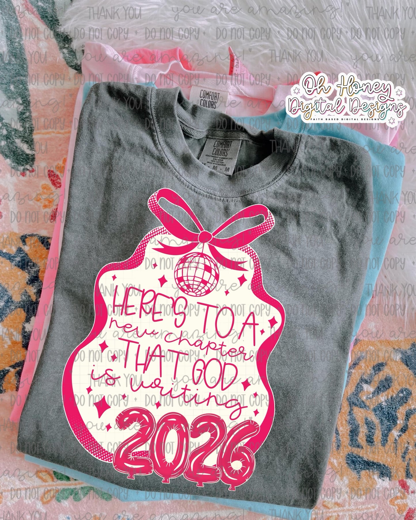 Here's to a New Chapter That God is Writing - 2026- Pink - PNG - DECEMBER 2025