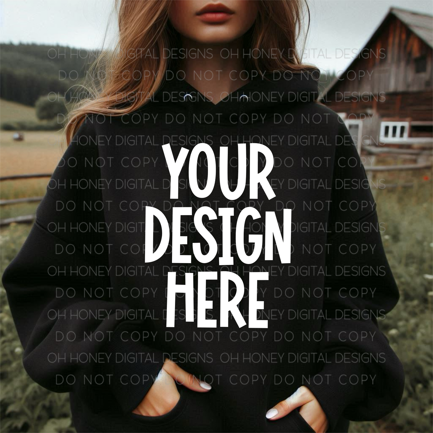 Unbranded Black Hoodie Mockup