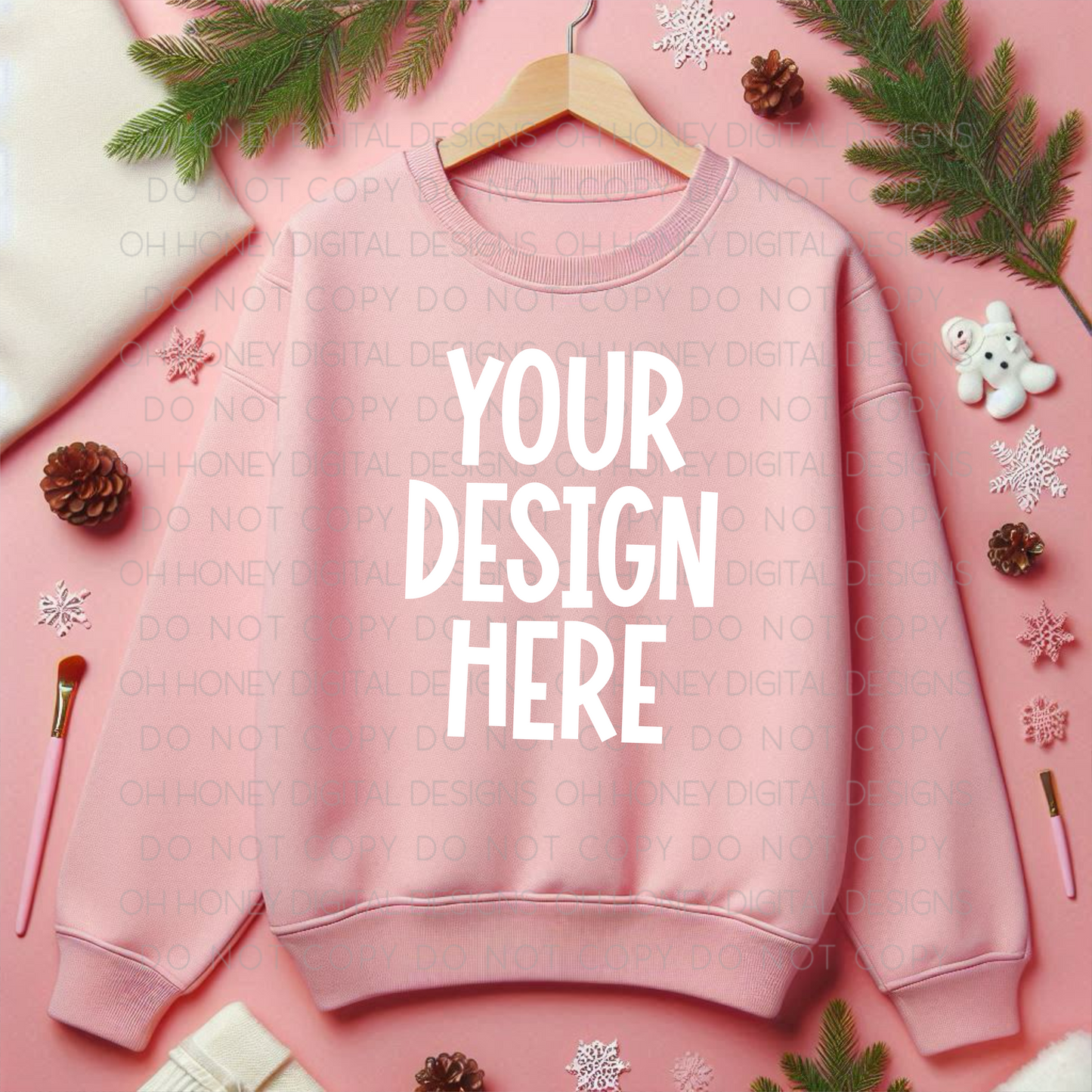 Unbranded Pink Sweatshirt Winter Mockup