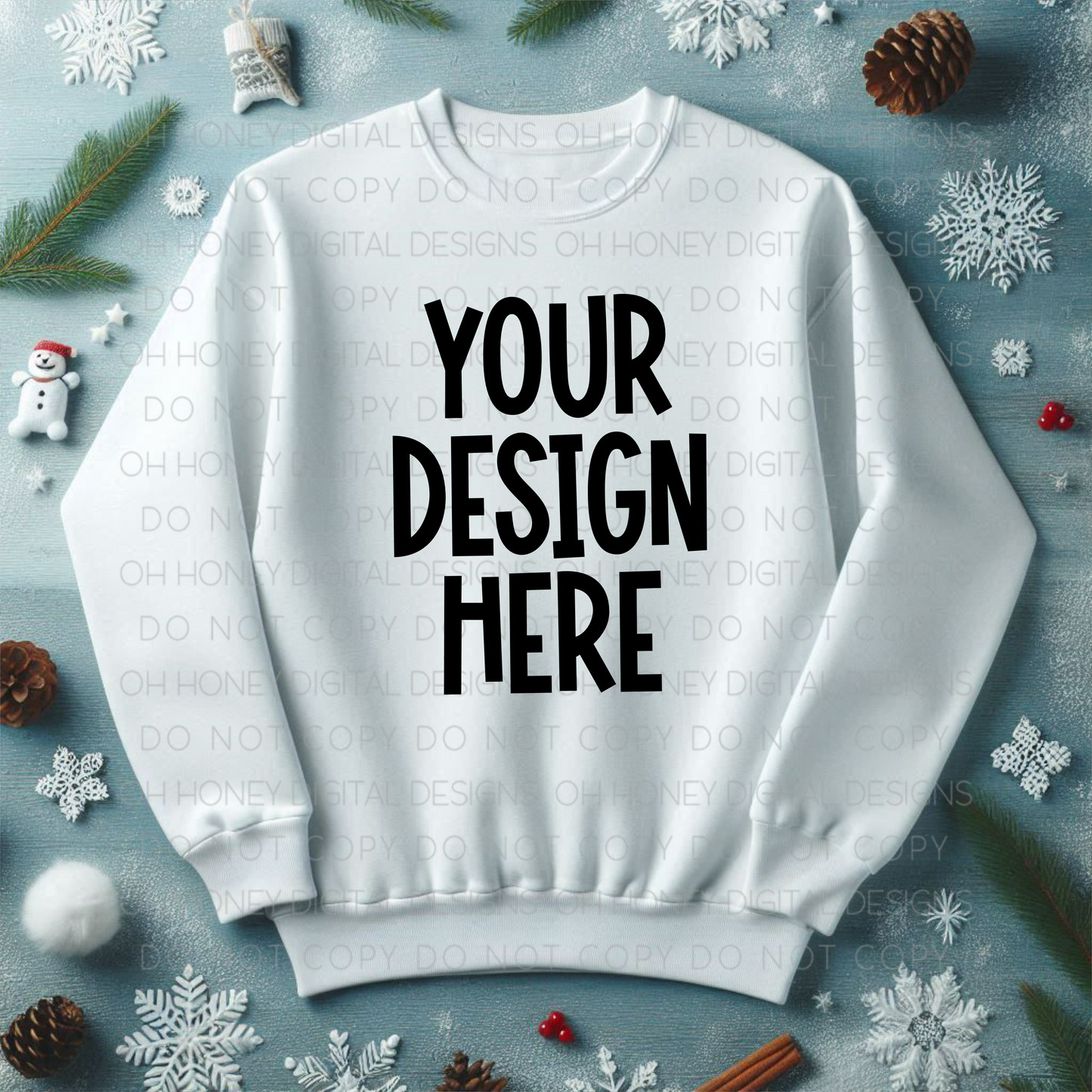 Unbranded White Sweatshirt Winter Mockup