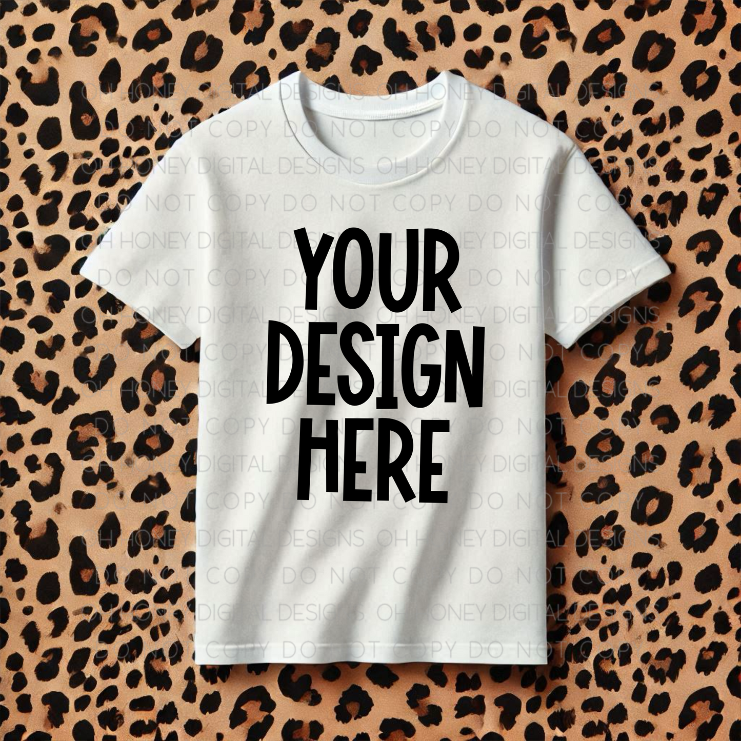 Unbranded White T-Shirt Leopard Mockup