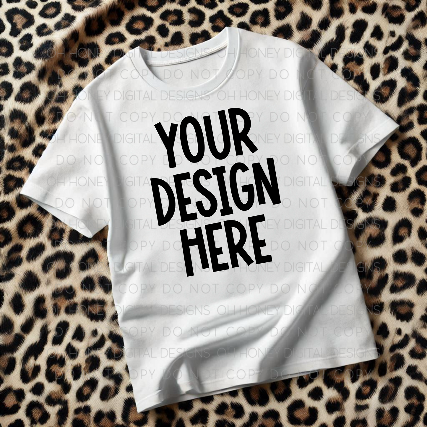Unbranded White T-shirt Leopard Mockup