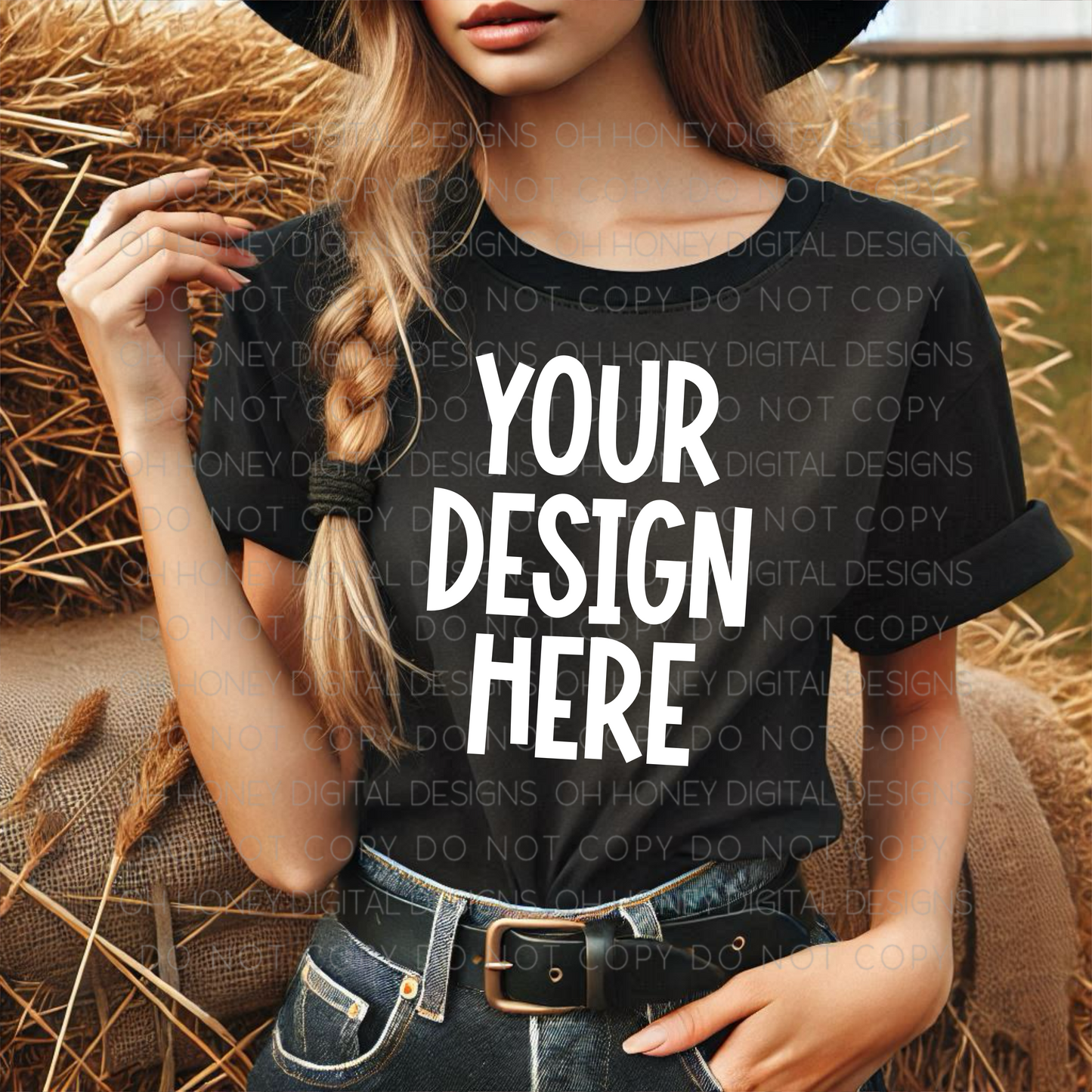 Unbranded Black T-Shirt Mockup