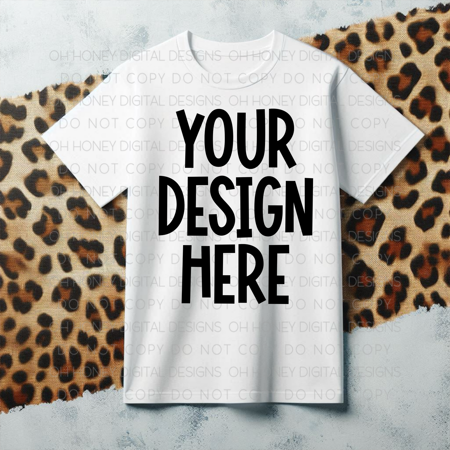 Unbranded White T-shirt Leopard Mockup