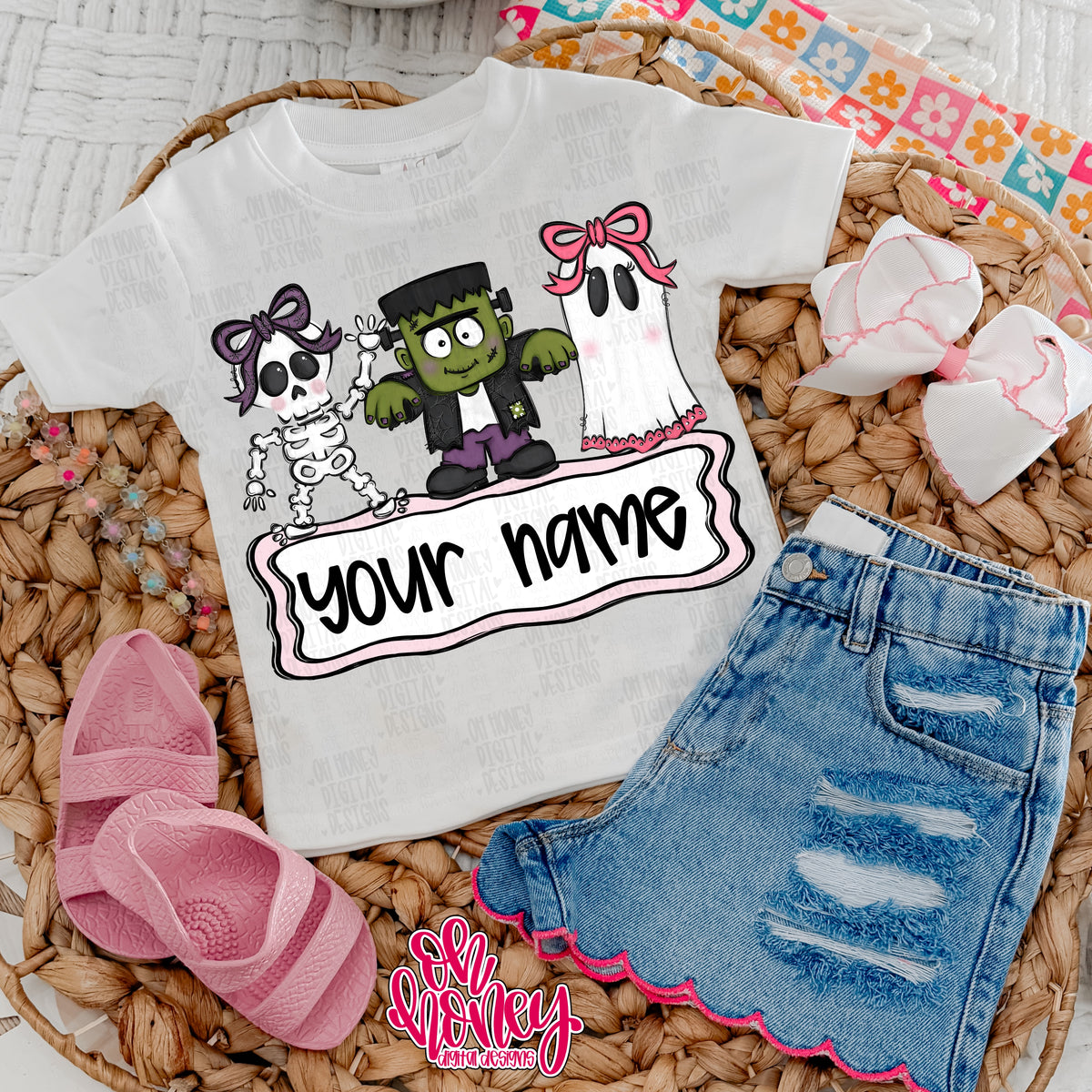 Halloween Name Plate pink & purple