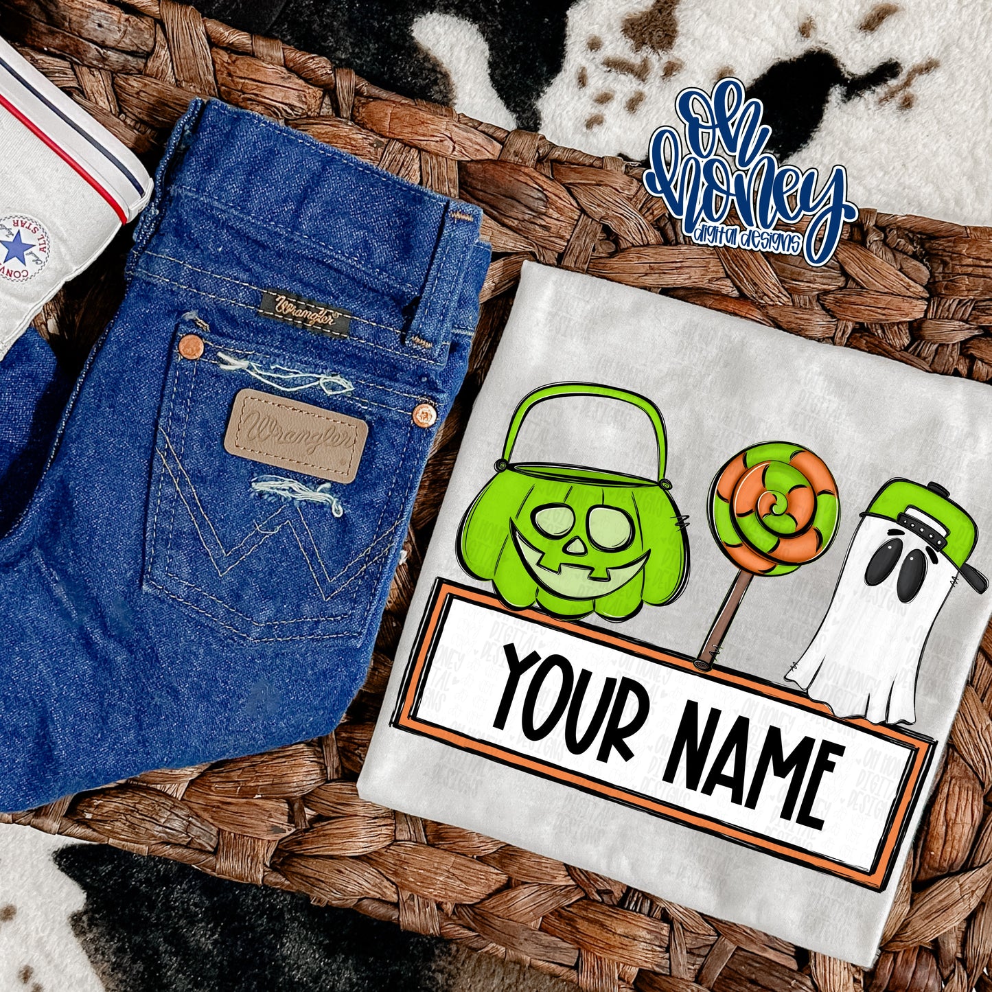 Halloween Name Plate Green