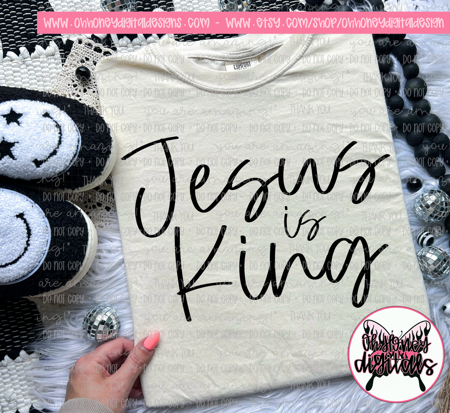 Jesus is King - Black & White Version Included - PNG FEBRUARY 2025