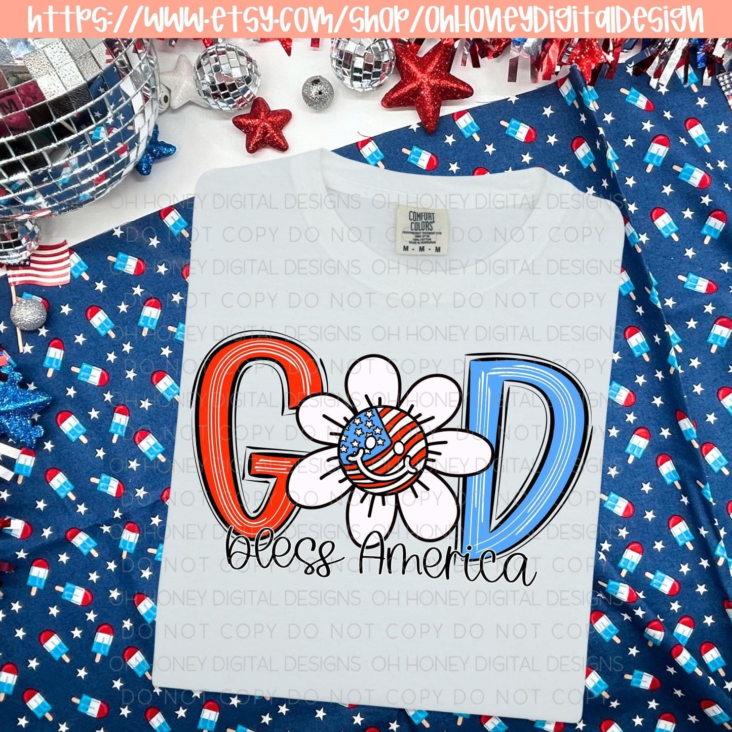 God Bless America - Digital Design - Instant Download