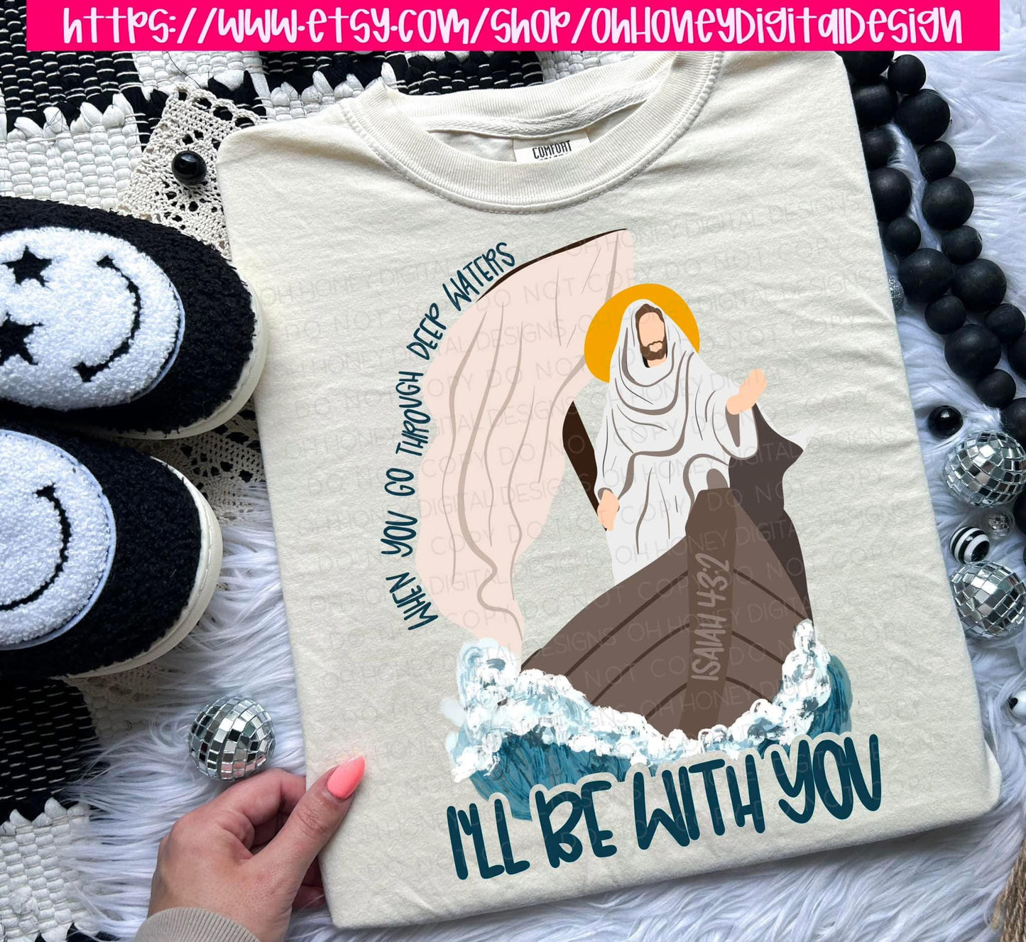 When You Go Through Deep Waters I'll Be With You Isaiah 43:2 PNG