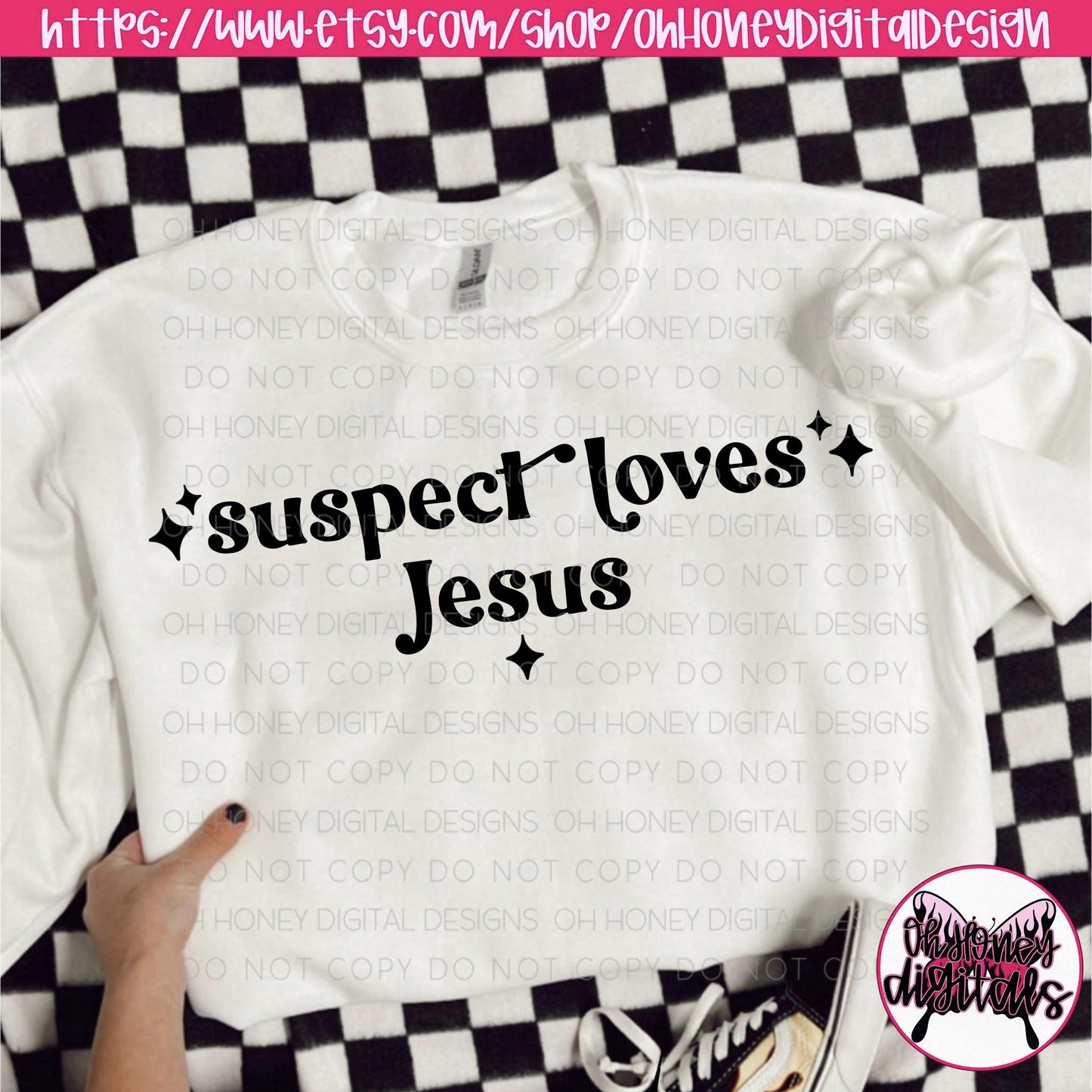 Suspect Loves Jesus PNG / Funny / TikTok Trend
