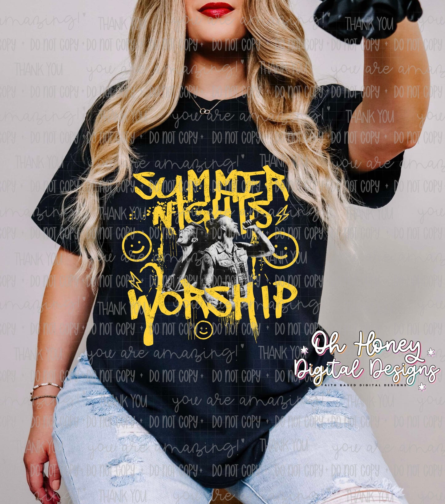 Summer Nights Worship Happy Yellow Splatter - PNG - MAY 2025