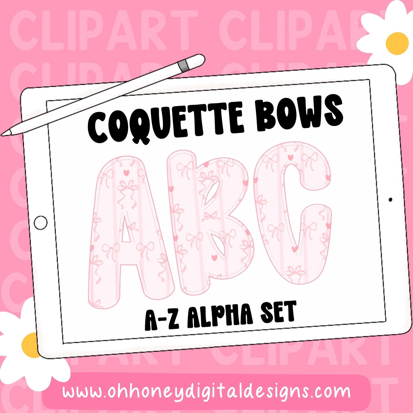 Coquette Bows Alphabet Set
