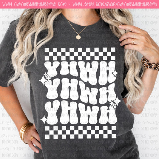 YHWH Checkered - Black & White Version Included - PNG MARCH 2025