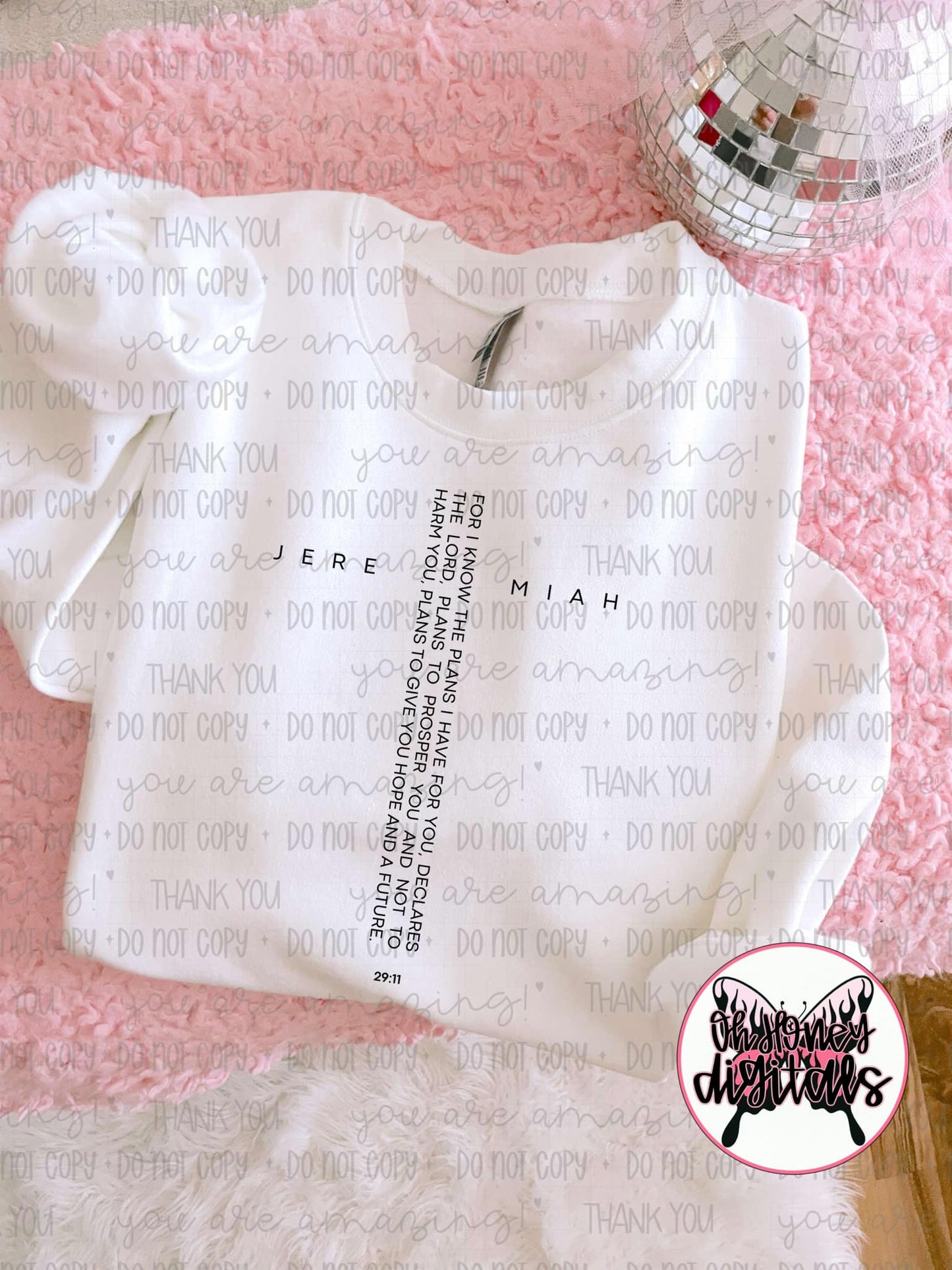 Jeremiah 29:11 - 2 PNGS - BLACK & WHITE INCLUDED -  PNG April 2025