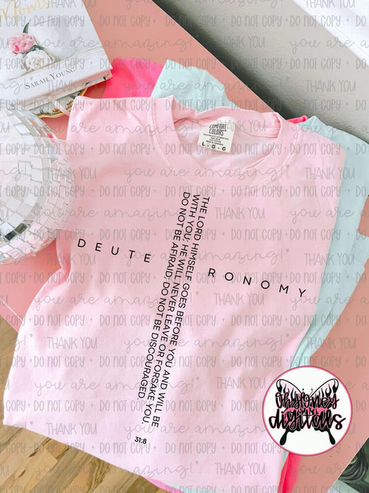 Deuteronomy 31:8 - 2 PNGS - BLACK & WHITE INCLUDED -  PNG April 2025