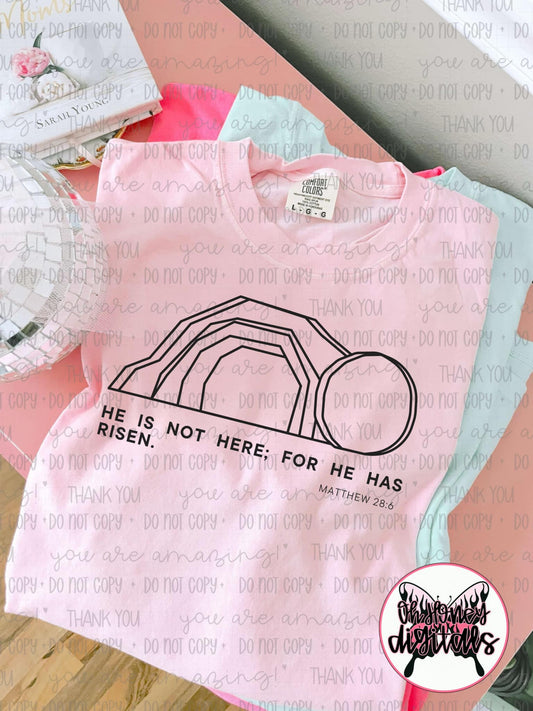 He is Not Here, For He has Risen - 2 PNGS - BLACK & WHITE INCLUDED -  PNG April 2025