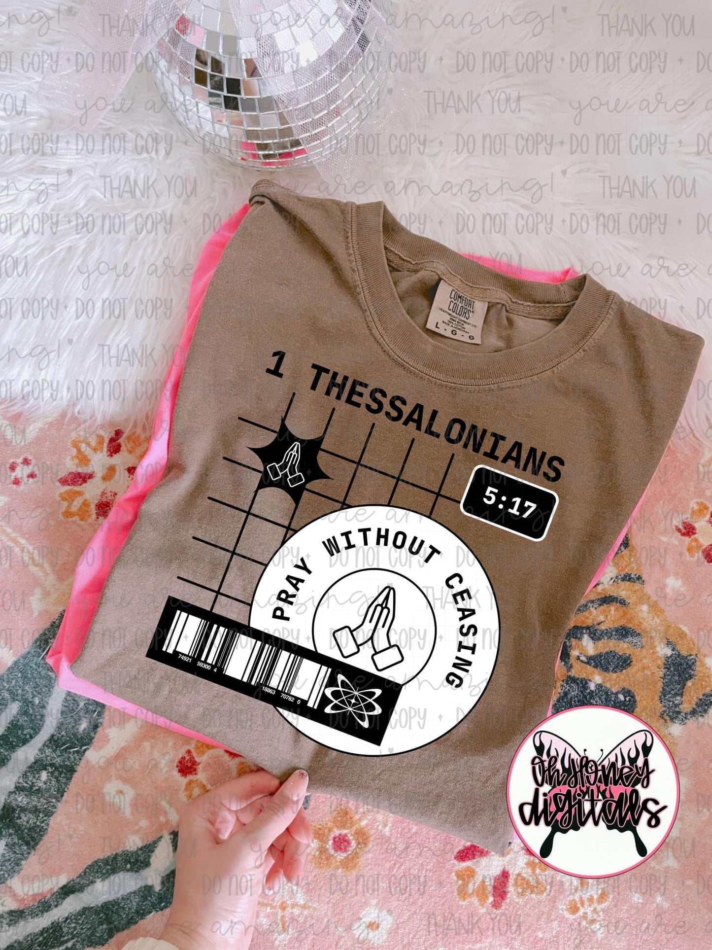 Pray Without Ceasing - Black -  PNG April 2025