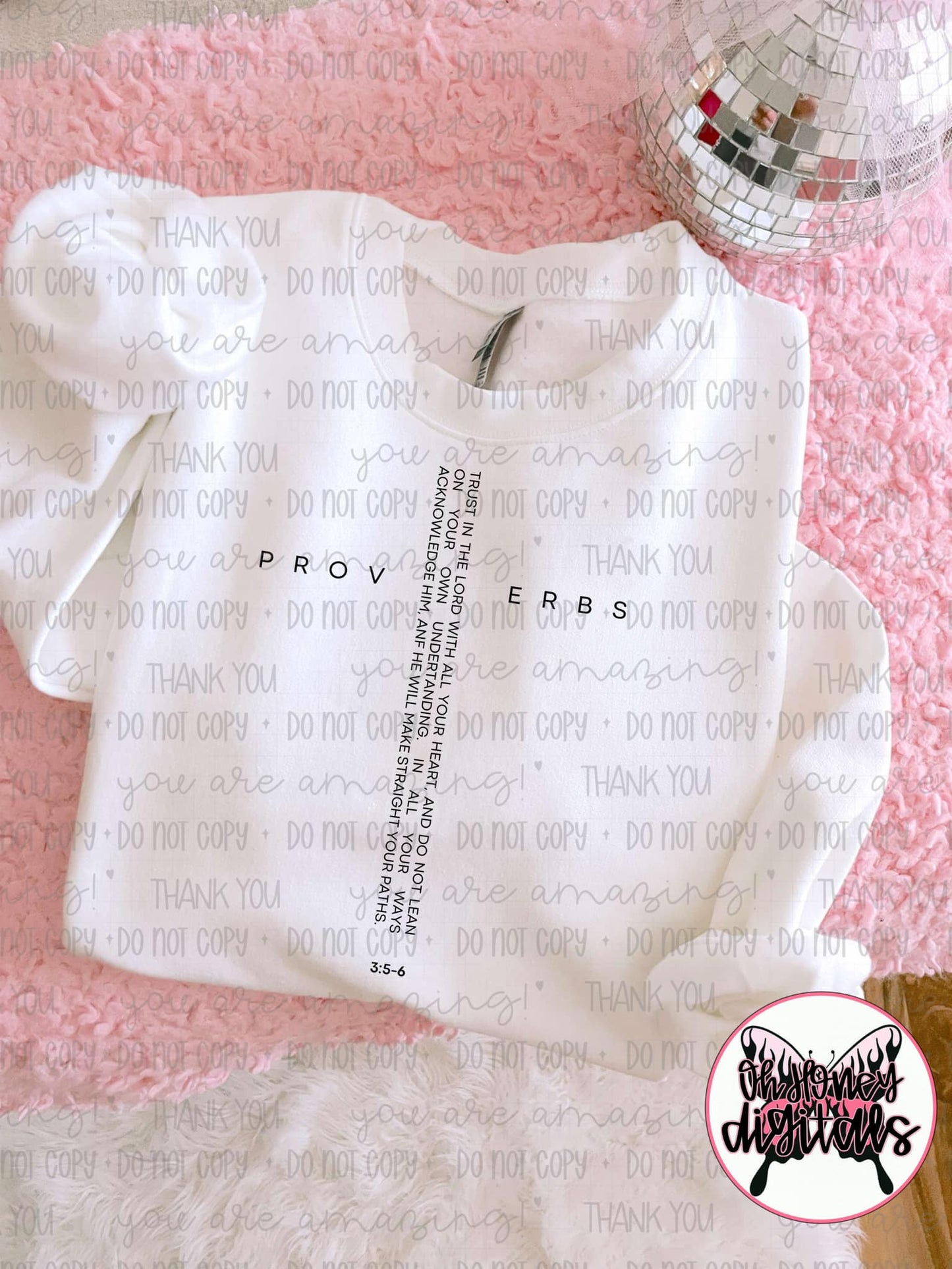 Proverbs 3:5-6 - 2 PNGS - BLACK & WHITE INCLUDED -  PNG April 2025