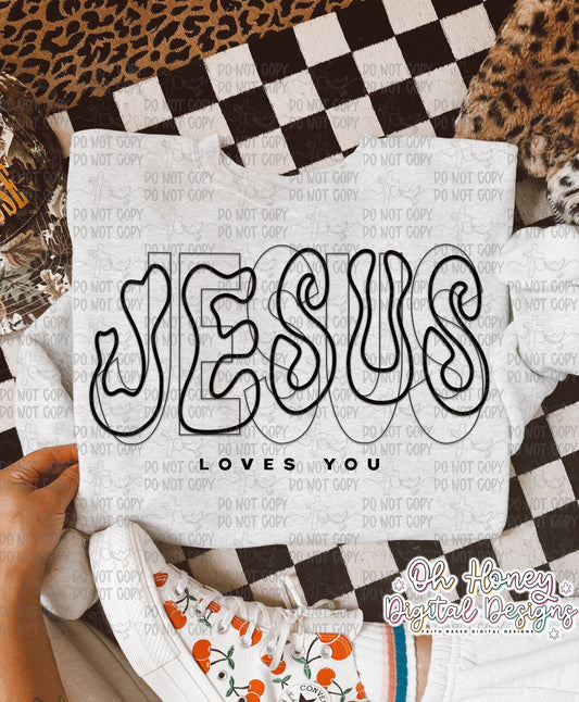 Jesus Loves You - Black - PNG - JUNE 2025