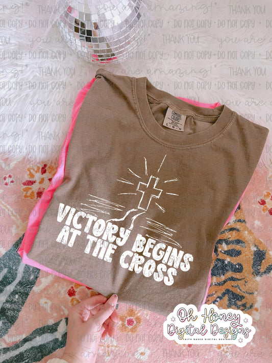 Victory Begins at the Cross - white - PNG - DECEMBER 2025