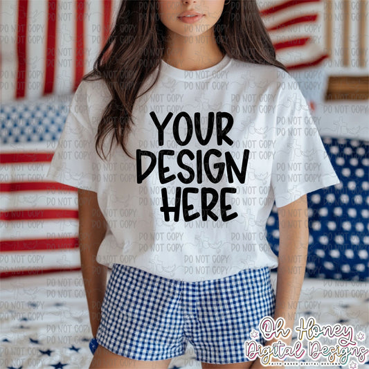 Unbranded White T-Shirt - 4th of July - Mockup