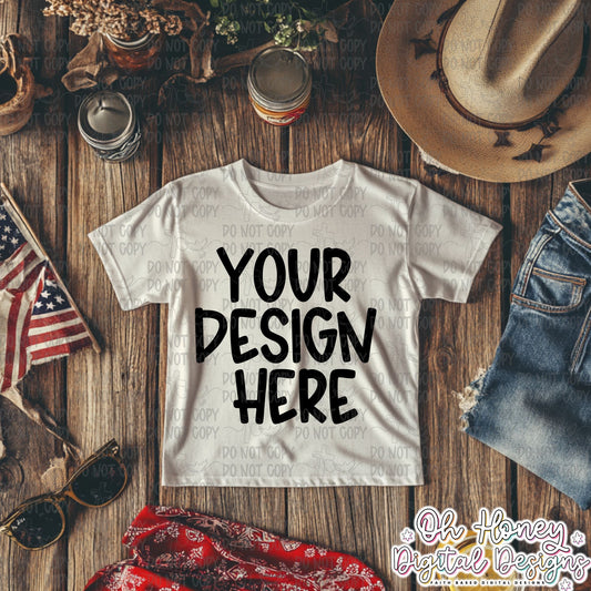 Unbranded White T-Shirt - 4th of July - Mockup