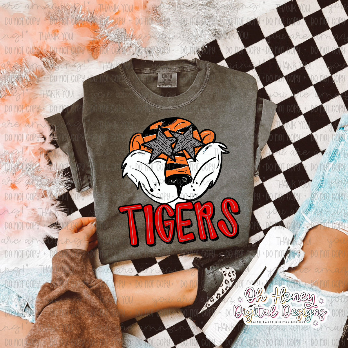 Red Tigers - Mascot - PNG JUNE 2025 – Oh Honey Digital Designs