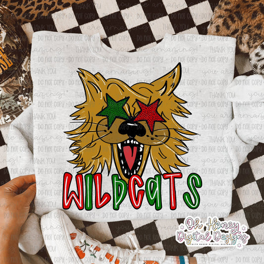 Red & Green Wildcats - Mascot - PNG JUNE 2025