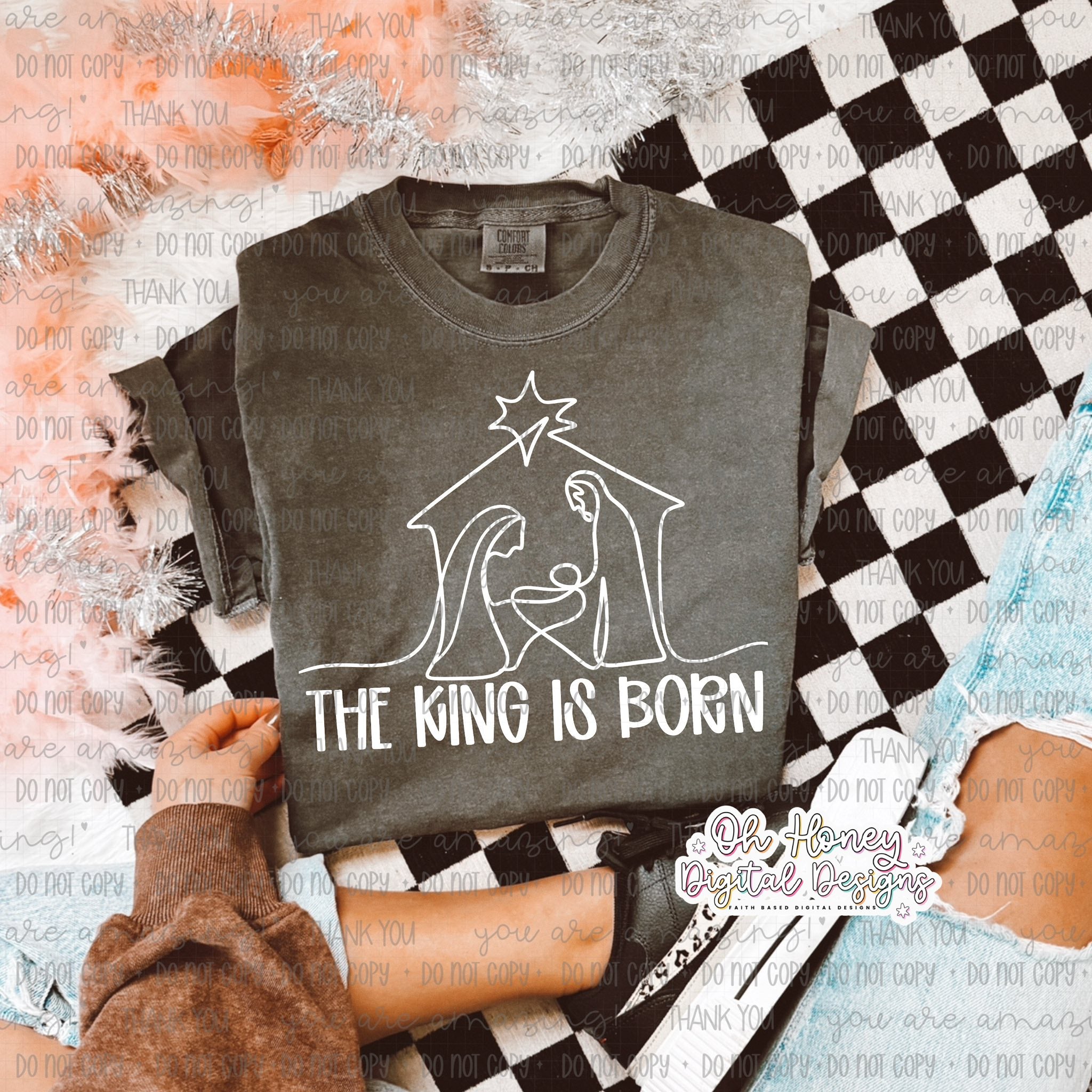 The King is Born - White - PNG - NOVEMBER 2025 – Oh Honey Digital Designs