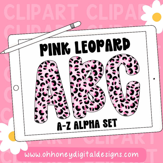 Pink Leopard Alphabet Set