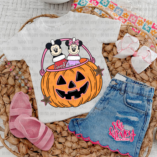 Mice Pink Pumpkin Bucket